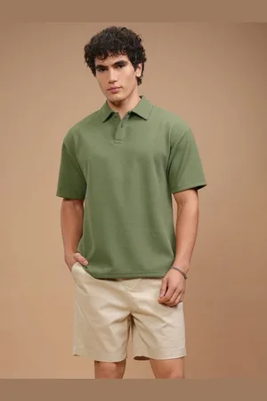 Highlander Men Polo Collar Knitted Textured Relaxed Fit T-Shirt