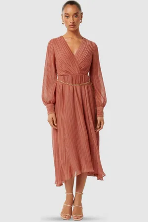 Forever New Bishop Sleeve A-Line Midi Dress