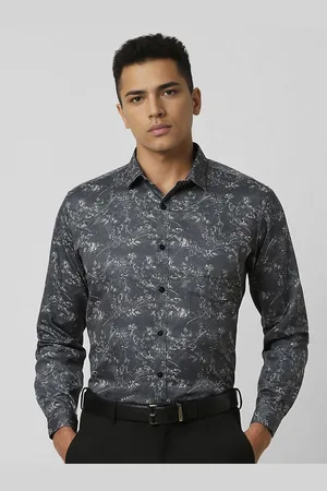 V Dot Men Slim Fit Floral Opaque Printed Formal Shirt