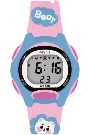 Spiky Kids Printed Dial & Silicon Straps Digital Automatic Watch SPKEVA18_C2_PNK