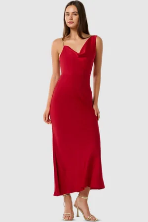 Forever New Cowl Neck Satin Fit & Flare Maxi Dress