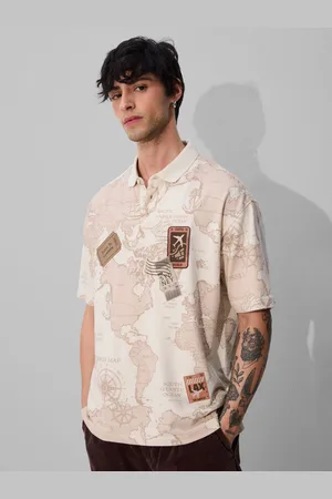 The Souled Store Men Printed Polo Collar T-shirt