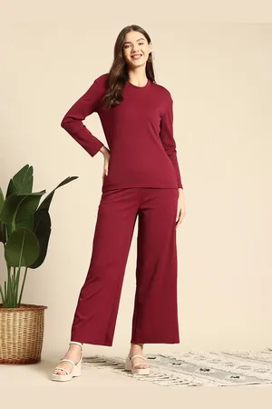 Mast & Harbour Women Casual T-shirt & Trouser Co-Ords Set