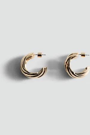 MANGO Crescent Shaped Half Hoop Earrings