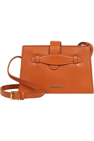 Hidesign Leather Structured Shoulder Bag With Buckle Detail