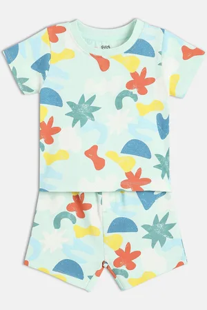 MINI KLUB Boys Conversational Printed Pure Cotton Top With Shorts