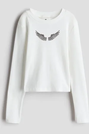 H&M Girls Ribbed Cotton Top