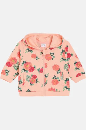 MINI KLUB Girls Floral Cotton Lightweight Open Front Jacket