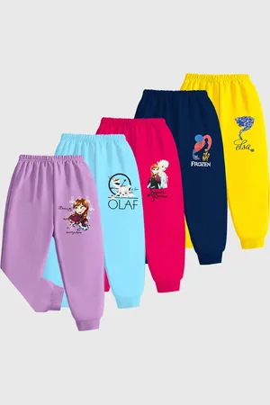 Miss and Chief Girls Pack Of 5 Printed Mid-Rise Joggers