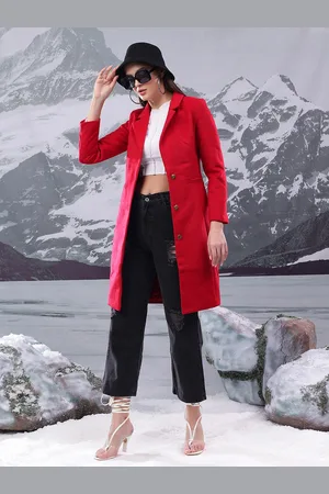 KOTTY Women Notched Lapel Single-Breasted Overcoat