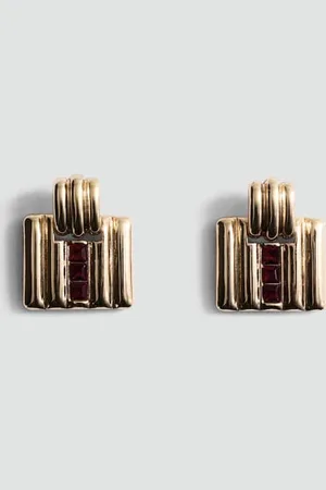 MANGO Geometric Shaped Drop Earrings
