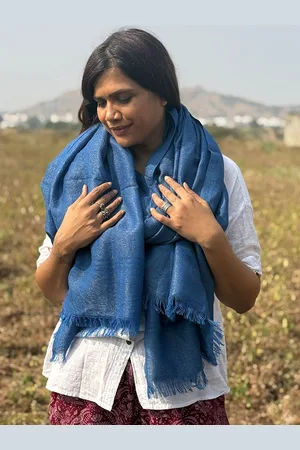 Chidiyaa Sardi Ki Dhoop Midnight Snuggle Pure Wool Zari Shawl