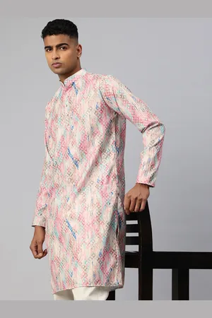 Majestic Floral Printed Mandarin Collar Straight Kurta