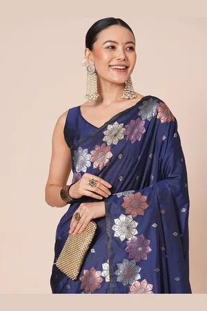 House of Pataudi Women Floral Banarasi Saree With Blouse Piece