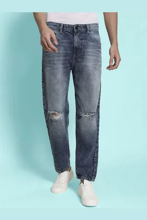 Bene Kleed Men Relaxed Fit Slash Knee Heavy Fade Jeans
