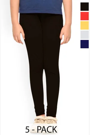 FRENCH KLEIDER Girls Pack Of 5 Churidar Length Leggings