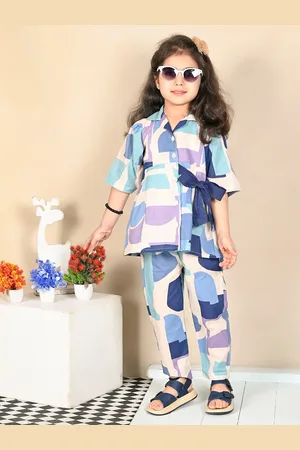 Superminis Girls Printed Pur Cotton Top with Trousers