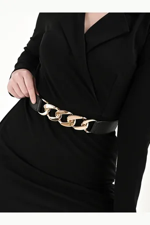 Kazo Women Metal Chain Accented Elasticated Belt