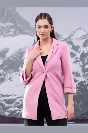 KOTTY Women Notched Lapel Collar Longline Overcoat