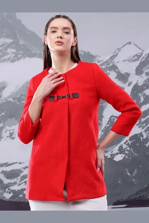 KOTTY Women Mandarin Collar Single-Breasted Overcoat