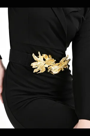 Kazo Women Statement Buckle Broad Elasticated Belt
