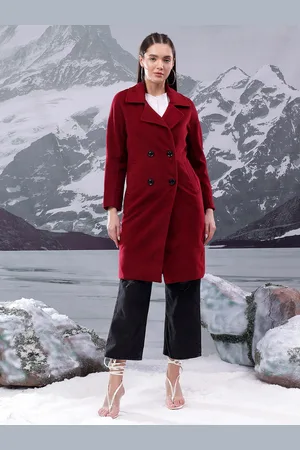 KOTTY Women Notched Lapel Single-Breasted Overcoat