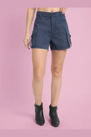 Bene Kleed Women High-Rise regular fit cotton Cargo Shorts