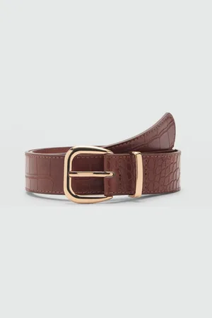 MANGO Women Animal skin Textured Belt