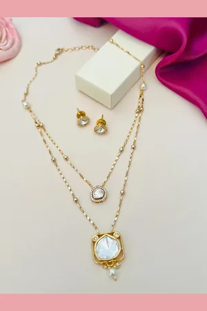 ABDESIGNS Gold-Plated Layered Necklace and Earrings