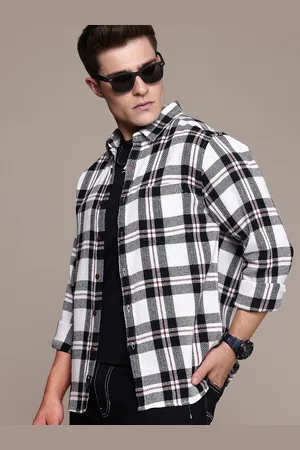 Roadster The Life Co. Tartan Checks Opaque Casual Shacket
