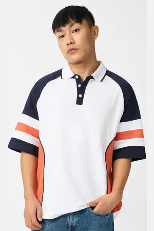The Souled Store Men Colourblocked Polo Collar T-shirt