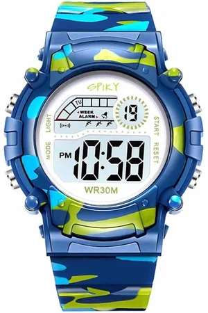 Spiky Kids Dial & Textured Straps Digital Automatic Watch ZEVA8_BLU