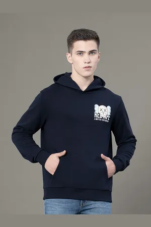 Red Tape Men Graphic Print Fleece Baggy Fit Hoodie