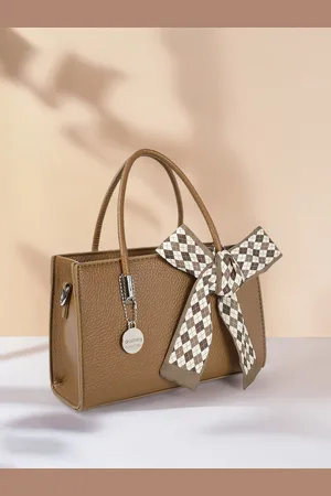 DressBerry Textured Structured Handheld Bag With Scarf