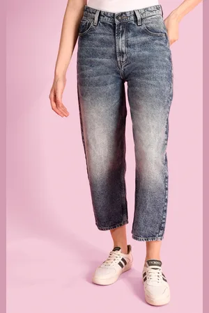 Bene Kleed Women Classic Mom Fit High-Rise Heavy Fade Jeans