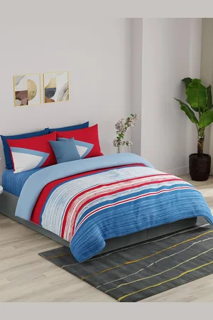 Benetton Striped Printed Cotton Bedding Set