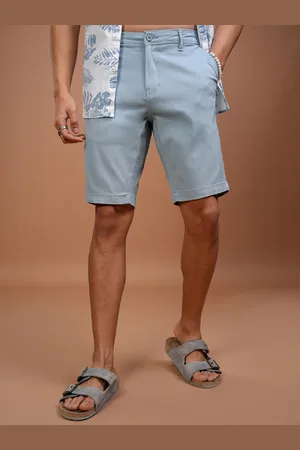 Highlander Men Blue Solid Slim Fit Chino Shorts