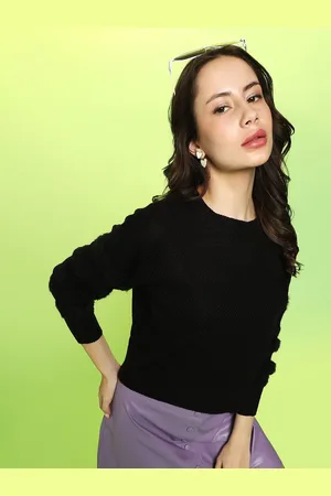 Campus Women Solid Long Sleeves Pullover
