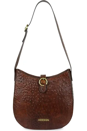 Hidesign Women Textured Half Moon Leather Hobo Bag