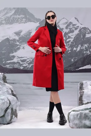 KOTTY Women Notched Lapel Single-Breasted Overcoat