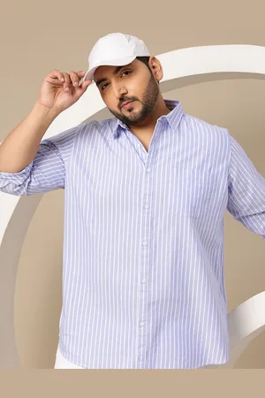 Sztori Men Plus Size Premium Striped Casual Shirt