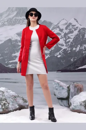 KOTTY Women Cotton Mandarin Collar Overcoat