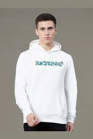 Red Tape Men Graphic Print Fleece Baggy Fit Hoodie