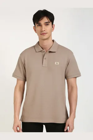 Calvin Klein Men Solid Polo Collar Cotton Relaxed Fit T-shirt