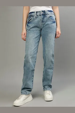 True Religion Women HS Ricki Relaxed Fit Clean Look Heavy Fade Stretchable Jeans