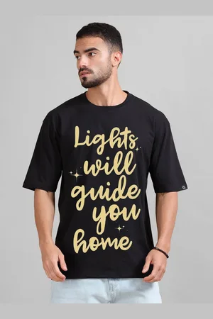 Bushirt Men Typography Printed Round Neck Cotton Relaxed Fit T-shirt