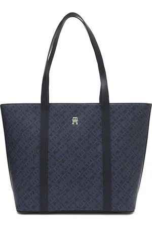 Tommy Hilfiger Geometric PU Shopper Tote Bag with Applique