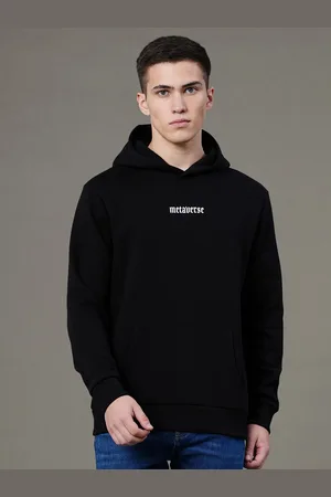 Red Tape Men Graphic Print Fleece Baggy Fit Hoodie