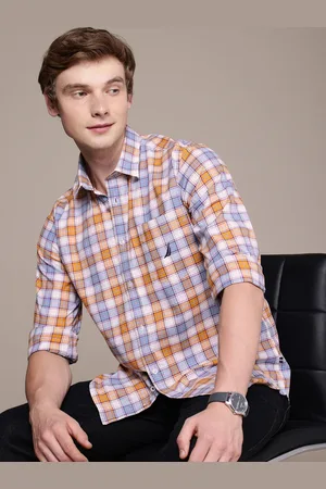 Nautica Men Premium Tartan Checked Casual Shirt