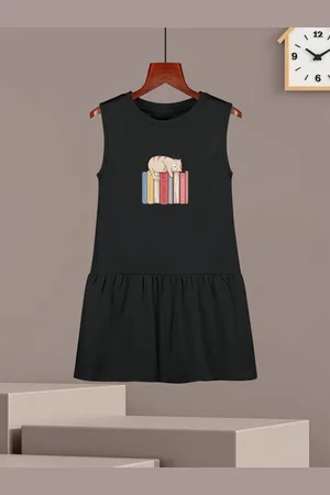 HELLCAT Girls Cotton Printed A-Line Dress